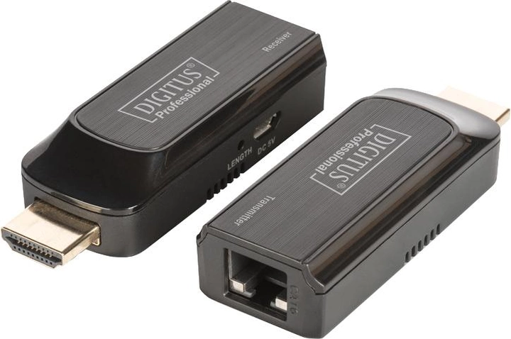 Przedłużacz Digitus mini HDMI UTP 50 m, zasilany przez USB, czarny (DS-55203) - obraz 1