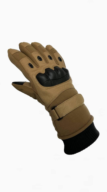 Тактические зимние перчатки на меху койот M - изображение 1