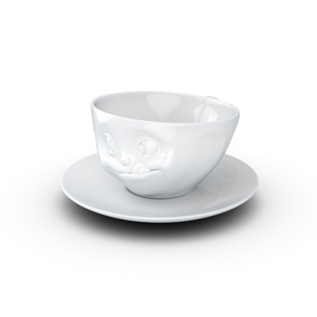 Чашка фарфоровая с блюдцем 58products Tassen Laughing 200 мл Tass14701/TA - изображение 3