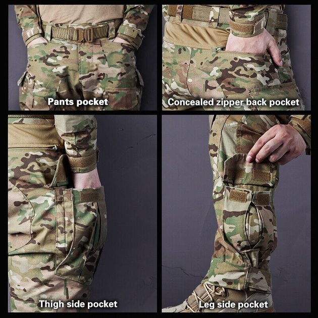 Тактичні топові штани IDOGEAR G3 V2 Combat Suit & Pants IG-PA3205 з наколінниками Multicam размер Л - зображення 2