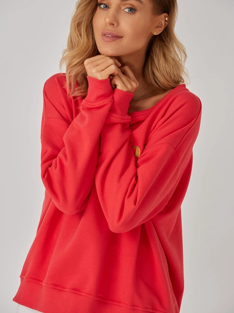 Bluza damska bez kaptura KOLORLI Love 36 Różowa (5903738175048) - obraz 6