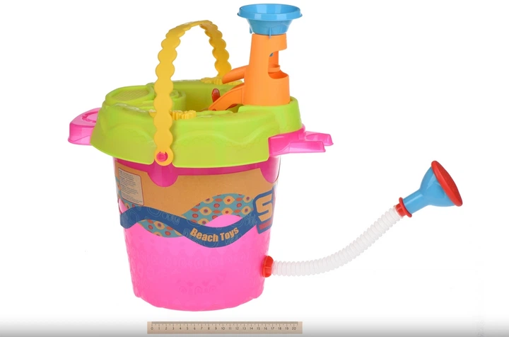 Детский набор для игры в песочнице Same Toy 976Ut-1 Розовое ведерко - изображение 2