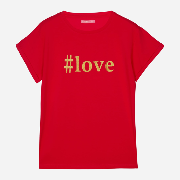 Футболка бавовняна жіноча KOLORLI Love One Size Червона (5903738175017) - зображення 7