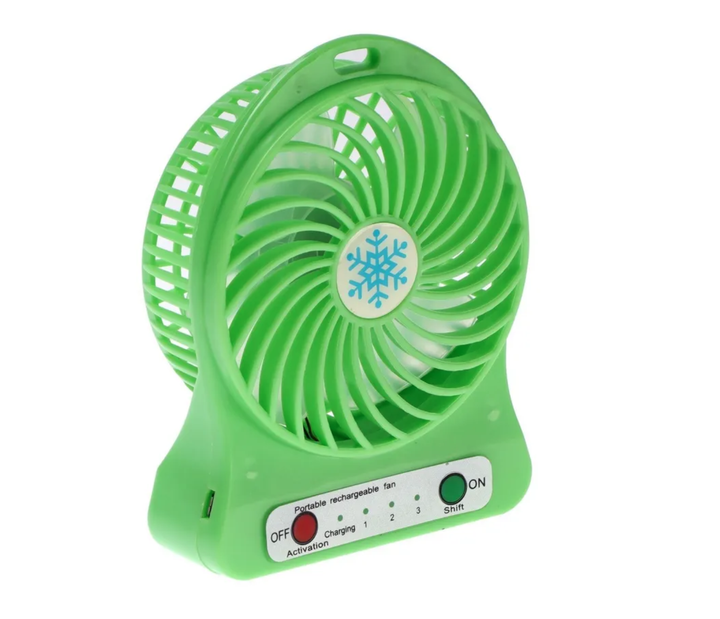 Портативный аккумуляторный вентилятор настольный от USB Mini Fan AIR Салатовый - изображение 2