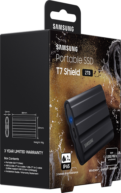 Dysk SSD Samsung Portable T7 Shield 2TB USB 3.2 Type-C Czarny (MU-PE2T0S/EU) - obraz 11