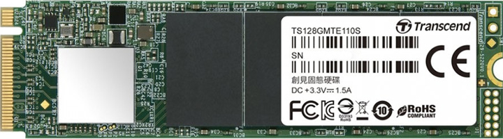 Dysk SSD Transcend MTE110S 128 GB M.2 2280 PCIe 3.0 x4 3D NAND TLC (TS128GMTE110S) - obraz 1