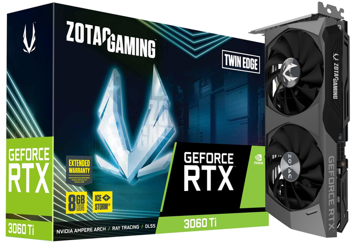 Zotac PCI-Ex GeForce RTX 3060 Ti Twin Edge LHR 8GB GDDR6 (256bit) (1665/14000) (1 x HDMI, 3 x DisplayPort) (ZT-A30610E-10MLHR) - obraz 6