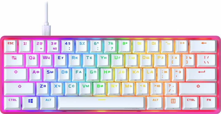 Klawiatura przewodowa HyperX Alloy Origins 60 HX Red USB Pink (572Y6AA) - obraz 1