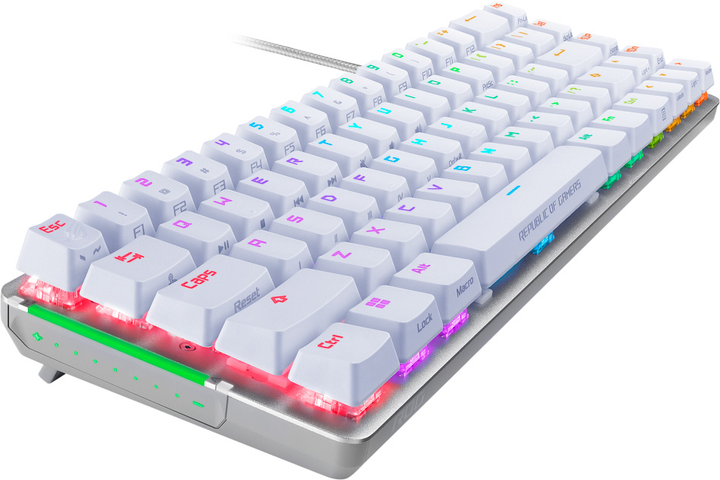 Klawiatura przewodowa Asus ROG Falchion Ace NX czerwona EN PBT USB biała (90MP0346-BKUA11) - obraz 3