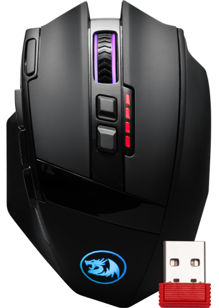 Mysz komputerowa Redragon Sniper Pro Wireless/USB Czarna (RED-M801P-RGB) - obraz 1