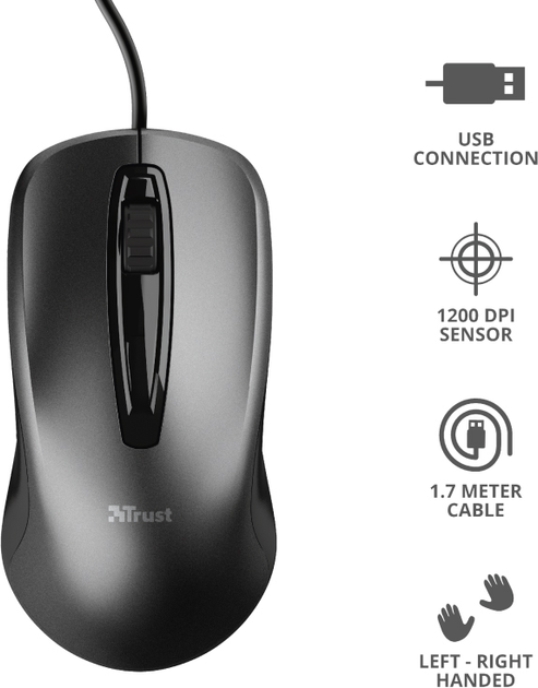 Миша Trust Carve USB Black (23733) - зображення 6