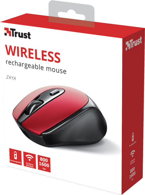 Миша Trust Zaya Rechargeable Wireless Black/Red (24019) - зображення 13