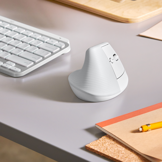 Миша Logitech Lift Vertical Ergonomic Wireless/Bluetooth White (910-006475) - зображення 6