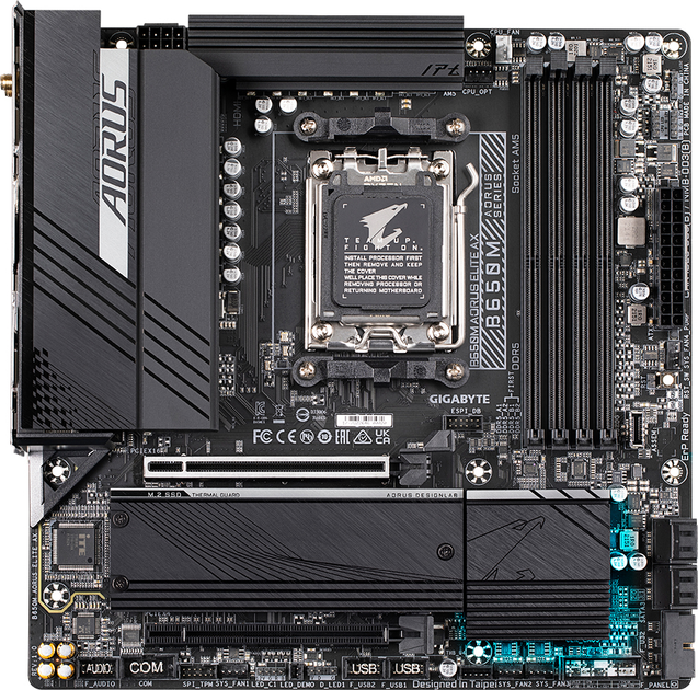 Материнська плата Gigabyte B650M Aorus Elite AX (sAM5, AMD B650, PCI-Ex16) - зображення 1