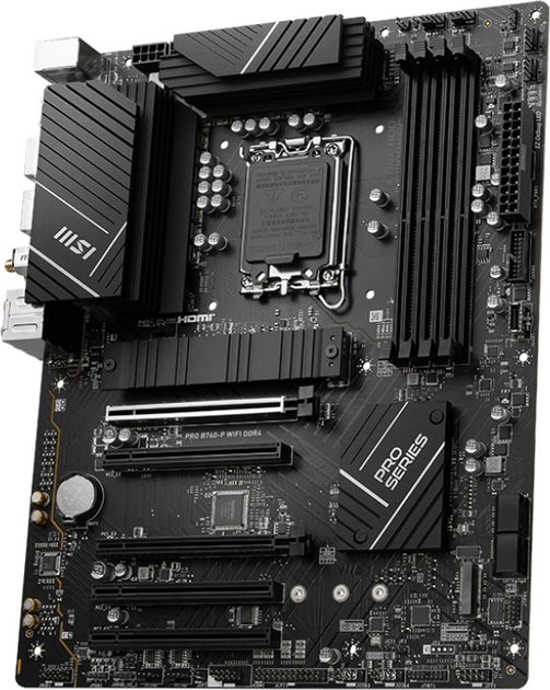 Материнська плата MSI PRO B760-P Wi-Fi DDR4 (s1700, Intel B760, PCI-Ex16) - зображення 2