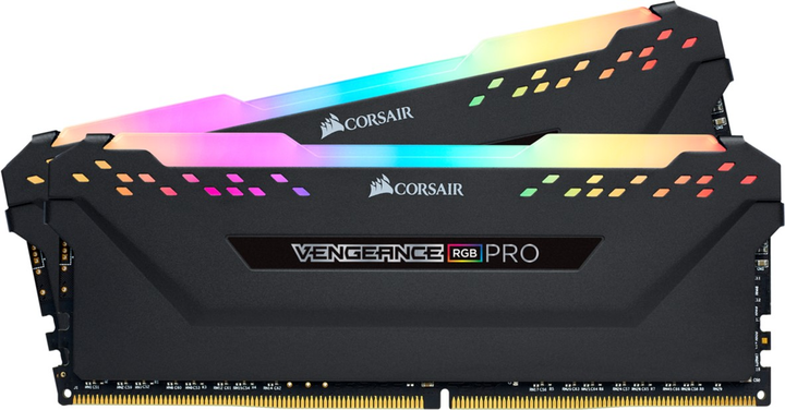 Оперативна пам'ять Corsair DDR4-3200 16384MB PC4-25600 (Kit of 2x8192) Vengeance RGB Pro Black (CMW16GX4M2C3200C16) - зображення 1