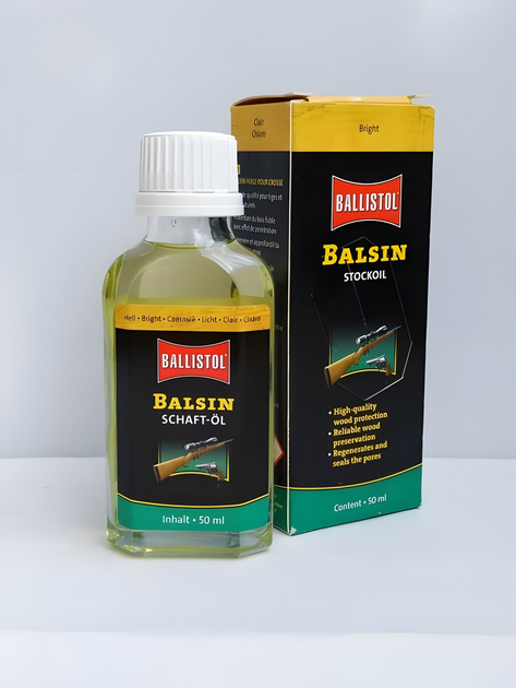 Олія Ballistol для догляду за деревом BALSIN Stockoil 50 мл Bright - зображення 1