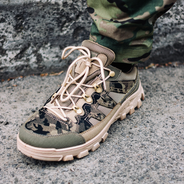 Тактические кроссовки мультикам, 41 размер – 27 см. кроссовки летние для военных ВСУ, армейская обувь. - изображение 1