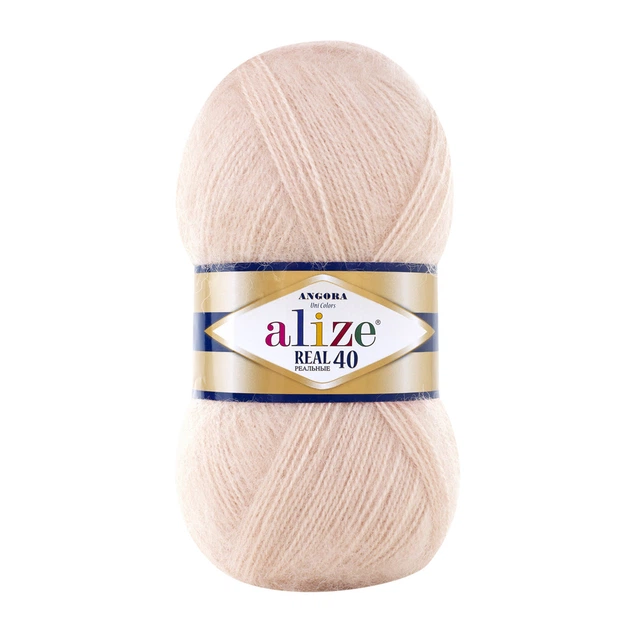 Пряжа для ручного в'язання Alize ANGORA REAL 40 (Аліза ангора реал 40) 404 шампань - Фото 1 Пряжа для ручного в'язання Alize ANGORA REAL 40 (Аліза ангора реал 40) 404 шампань - зображення 1