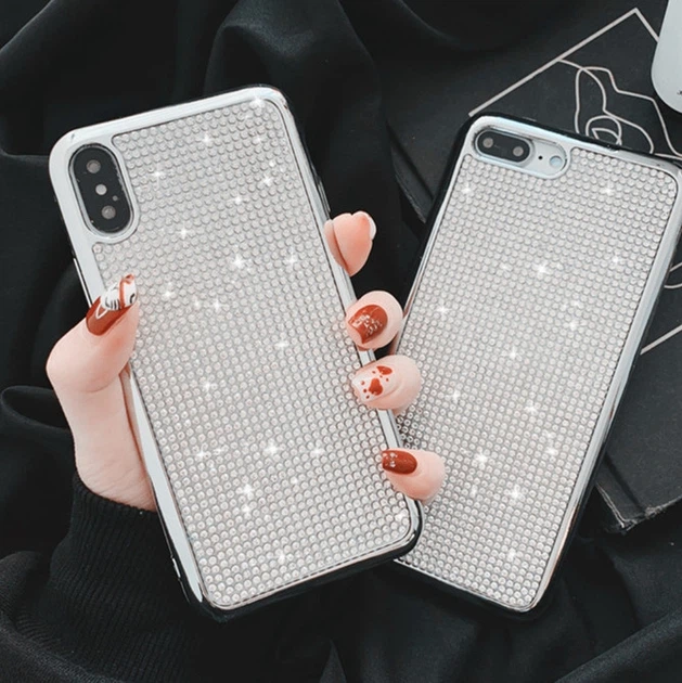 Силиконовый чехол с камнями для iPhone X/ХS - Фото 4 Силиконовый чехол с камнями для iPhone X/ХS - изображение 4