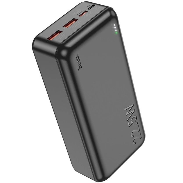 Power bank Hoco J101B PD20W+QC3.0 (22.5W) 30000 mAh портативная батарея повербанк 2xUSB Black - Фото 2 Power bank Hoco J101B PD20W+QC3.0 (22.5W) 30000 mAh портативная батарея повербанк 2xUSB Black - изображение 2