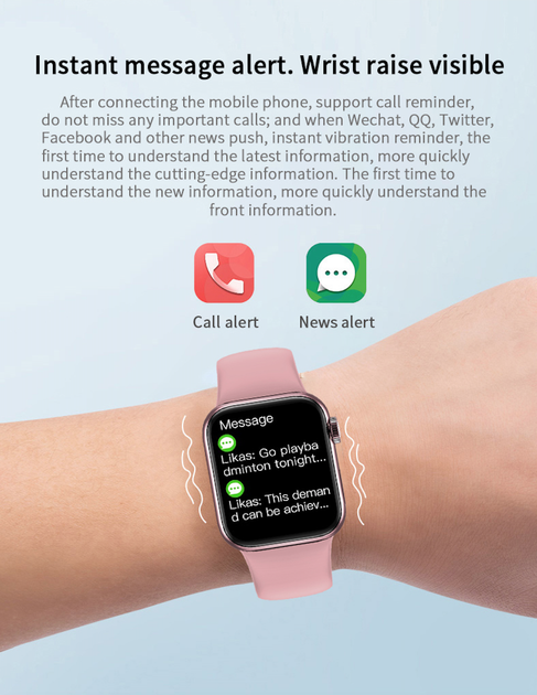 Умные часы Smart Watch 44mm Bluetooth M26 PLUS Series 6 Aluminium (приложение WearFit Pro) PINK с голосовым вызовом - изображение 9
