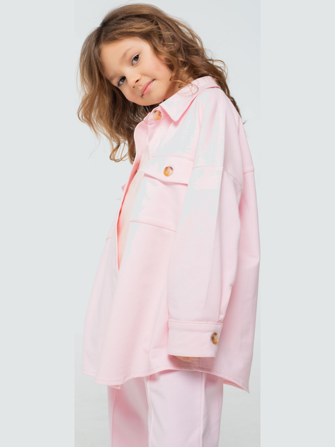 Детский летний комплект (рубашка + брюки) для девочки Vidoli G-23682W 122 см Розовый (4820161032162) - изображение 2
