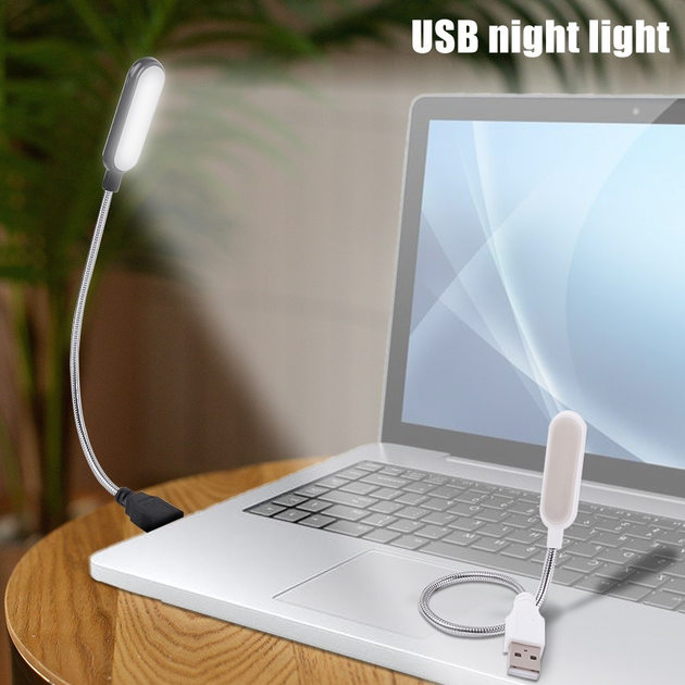 Металлическая гибкая LED лампа с питанием от USB для ноутбука ...