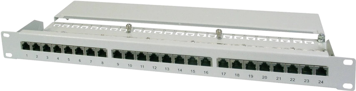 Патч-панель Digitus Professional 19" 1U CAT5е 24xRJ45 FTP складена для серверної шафи/стійки (DN-91524S) - зображення 1