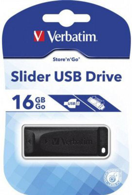 Verbatim Store 'n' Go Slider USB Drive 16GB Black (98696) - зображення 4