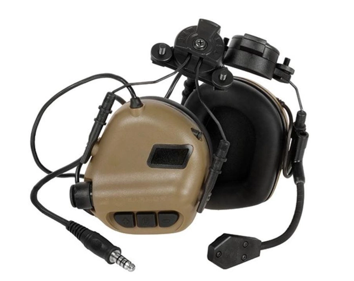 Активные тактические наушники с микрофоном Earmor M32H MOD3 Койот коричневые (M32H-MOD3-FG) - изображение 1