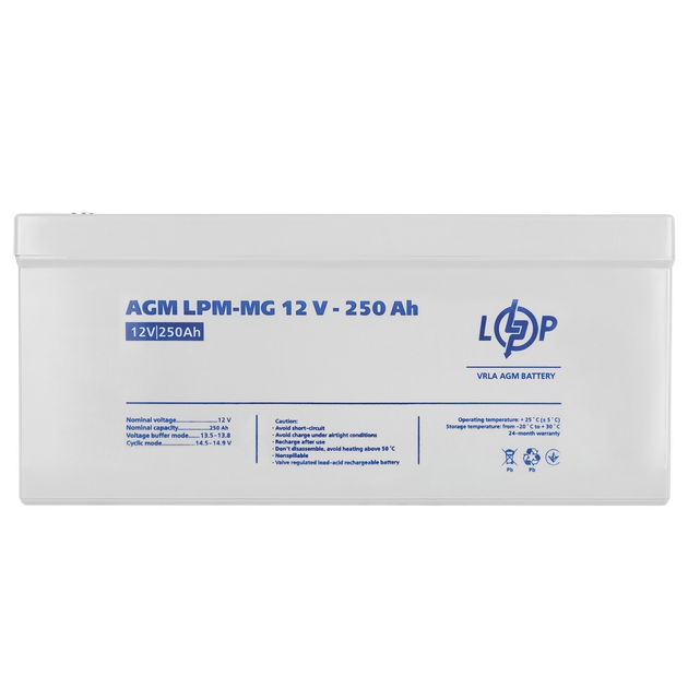 Аккумулятор AGM - 250 Ач, 12В мультигелевый LogicPower LPM-MG 12-250 AH - изображение 2