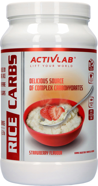 ActivLab Rice Carbs 1000 g Jar Strawberry (5907368856971) - obraz 1