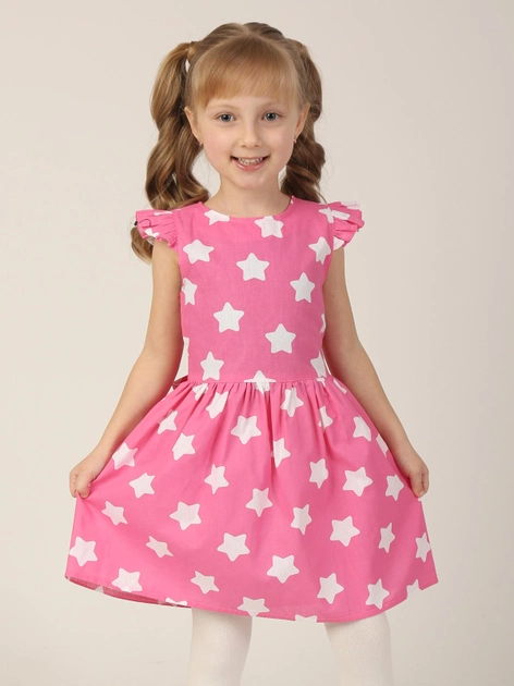 Акція на Підліткове літнє плаття для дівчинки Ласточка 22_7012 146 см Рожеве в зірки від Rozetka