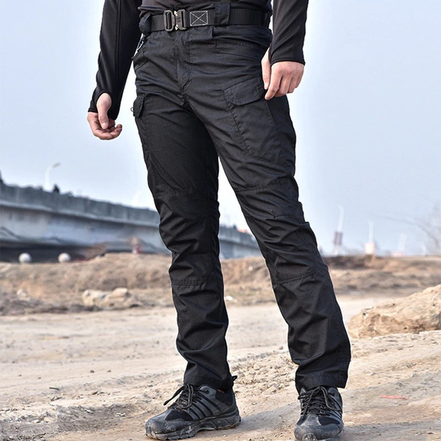 Штаны Карго мужские, тактические Рип-Стоп, военные демисезонные, размер 2ХL, цвет черный Код 69-0035 - изображение 1