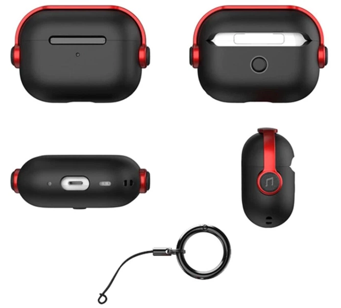 Силиконовый чехол Primo Headphone для AirPods Pro 2 - Black/Red Primo HEAD-APPRO2-B/R черный - Фото 2 Силиконовый чехол Primo Headphone для AirPods Pro 2 - Black/Red Primo HEAD-APPRO2-B/R черный - изображение 2