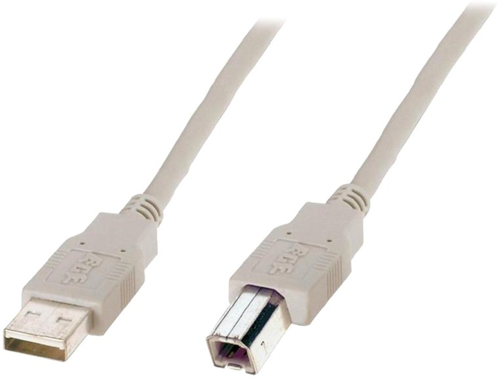Kabel Digitus USB 2.0 (AM/BM) 1,8 m biały (AK-300102-018-E) - obraz 1