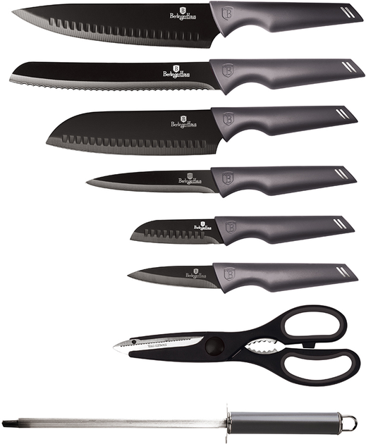 Набор ножей Berlinger Haus Metallic Line Carbon Pro Edition с подставкой 8 предметов (BH 2586) - изображение 2
