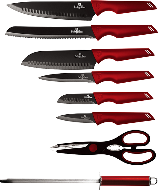 Набор ножей Berlinger Haus Metallic Line Burgundy Edition с подставкой 8 предметов (BH 2686) - изображение 2