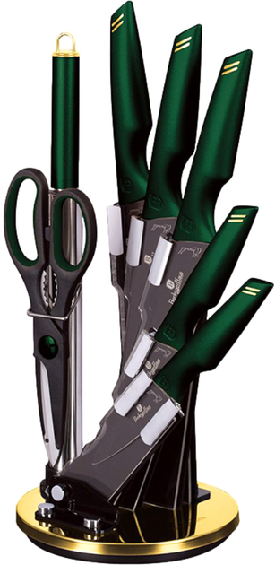 Набор ножей Berlinger Haus Emerald Collection с подставкой 8 предметов (BH 2690) - изображение 1