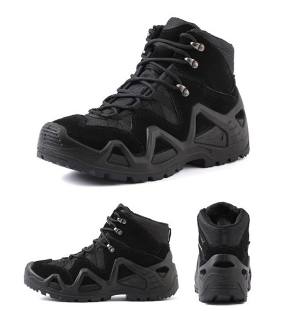 Тактичні водостійкі шкіряні бойові черевики 41 розмір Чорний (Alop) - зображення 2