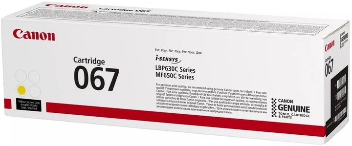 Toner Canon 067 MF651Cw/MF655Cdw/MF657Cdw/LBP631Cw/LBP633Cdw żółty (5099C002) - obraz 2
