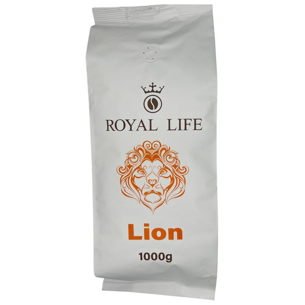 Зерновой кофе Royal-Life Купаж "Lion" 40% арабика 60% робуста 1 кг - Фото 1 Зерновой кофе Royal-Life Купаж "Lion" 40% арабика 60% робуста 1 кг - изображение 1