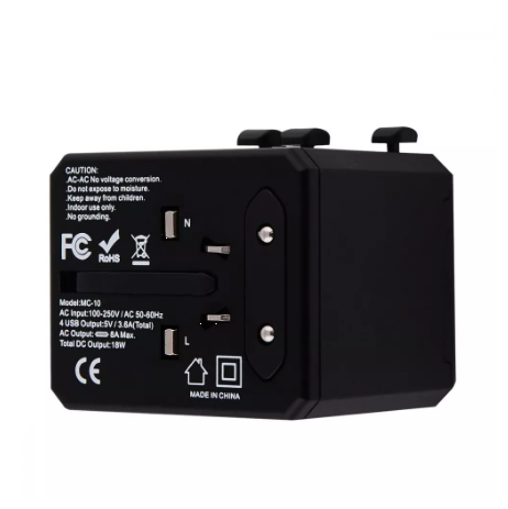 Сетевой разветвитель-зарядное Travel Adapter Yesido MC-10 3USB 1Type-C 2.4A (UK/EU/US/AUS) - изображение 5