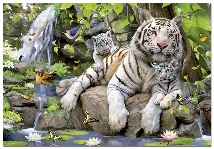 Пазл Educa Білий бенгальський тигр 1000 елементів (EDU-14808) - зображення 2