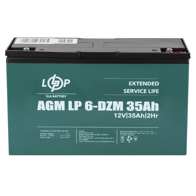 Тяговый свинцово-кислотный аккумулятор LP 6-DZM-35 Ah - Фото 4 Тяговый свинцово-кислотный аккумулятор LP 6-DZM-35 Ah - изображение 4