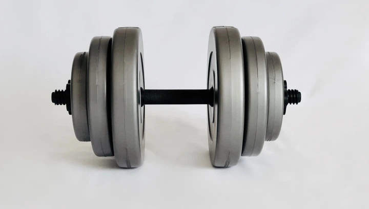 Набір гантелей WCG 2×18 кг GREY з ABS-дисками Ø30 мм, гриф 45 см - зображення 2