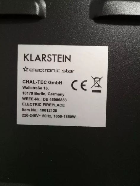 Электрический камин Klarstein St. Moritz 10012128 1800W - изображение 4