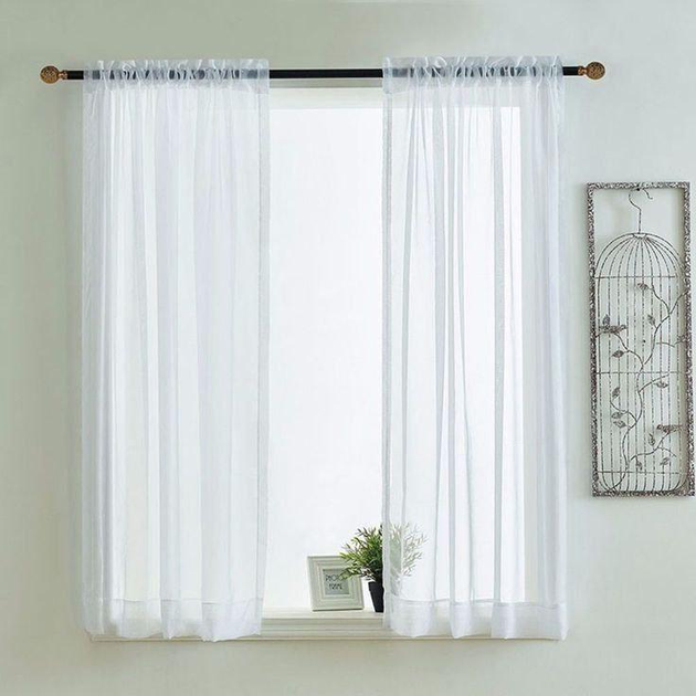 Комплект тюлі кухонних Вуаль Academy Gardin 150х150 см 2 шт. Білий - зображення 1