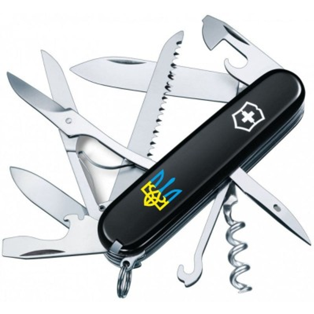 Ніж Victorinox Huntsman Ukraine Black "Тризуб Жовто-Блакитний" (1.3713.3_T0016u) - изображение 1